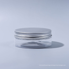 30ml Pet Jar Plástico Wide boca frasco para doces para alimentos para sorvete para alimentos cosméticos grau com tampas de alumínio